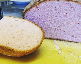 Low sodium/salt-free vanilla rose bread Two loaves or 12 rolls, fragrant and pink!  Made with rose water