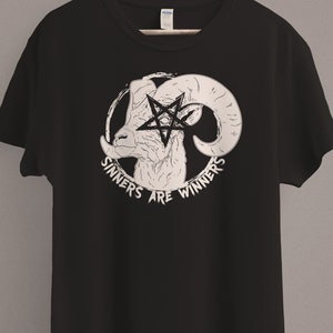 Sinners are Winners Shirt | Black Metal & Death Metal T-Shirt | Pagan  | Occult | Satanic Clothing | Inverted Pentagram | Baphomet