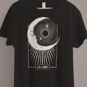 La Lune The Moon T-Shirt | Tarot Cards | Witch Clothing | Wicca Aesthetic | Witchy Shirt | Pagan TShirt | Goth Gothic