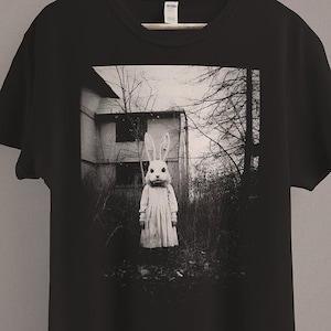 Scary Rabbit Doll T-Shirt | Weirdcore Halloween Horror Clothes | Gothic Horror Aesthetic Clothing | Creepy Spooky Vibes Shirt