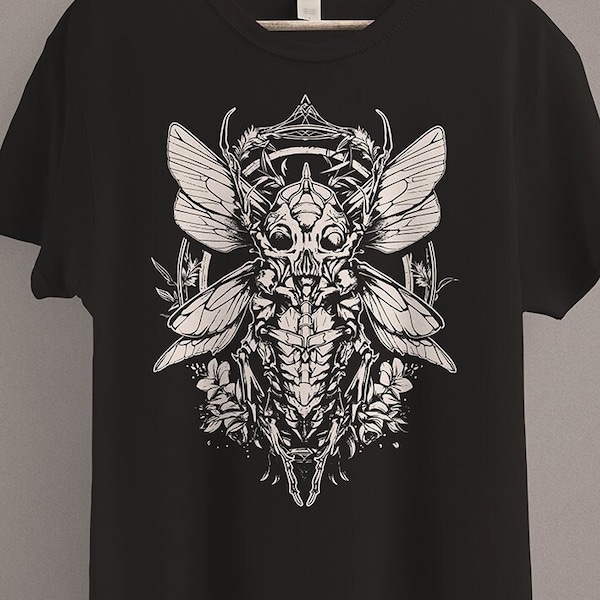 Dark Cottagecore Cicada T-Shirt | Insect Bug Shirt | Entomology | Gothic Witch Clothing | Grunge Clothes | Pastel Goth Aesthetic