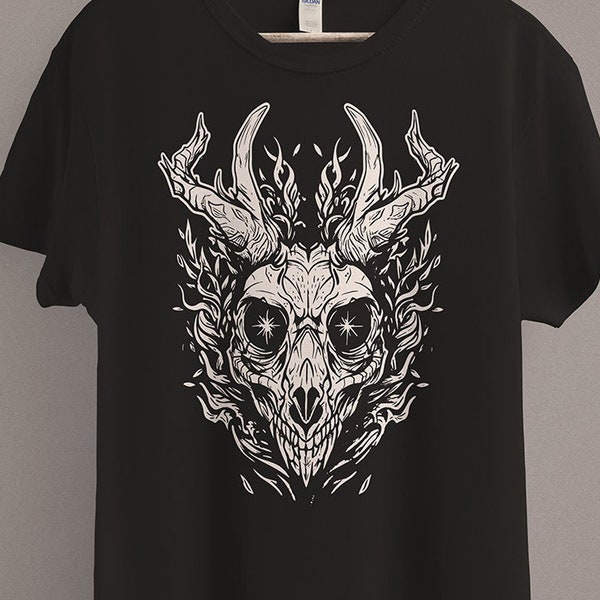 Wendigo Cryptid T-Shirt | Cryptozoology Shirt | Horror Goth Aesthetic | Witchy Occult | Skull Tee | Alternative Fashion