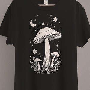 Cottagecore Mushroom T-Shirt | Fairycore Fairy Grunge Clothing | Goblincore Aesthetic | Witchy Botanical Shirt | Dark Academia Cottage Core