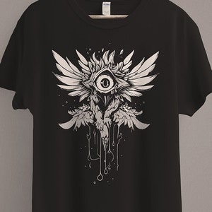 Weirdcore Eyeball T-Shirt | Dreamcore Aesthetic | Grunge Clothing | Edgy Trippy Shirt | Horror eGirl clothes | Dark Pastel Goth