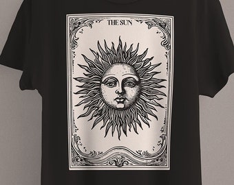 The Sun Tarot Card T-Shirt | Witchy Aesthetic Clothes | Pastel Goth Clothing | Dark Academia | Goblincore Mystical Shirt | Occult Witch