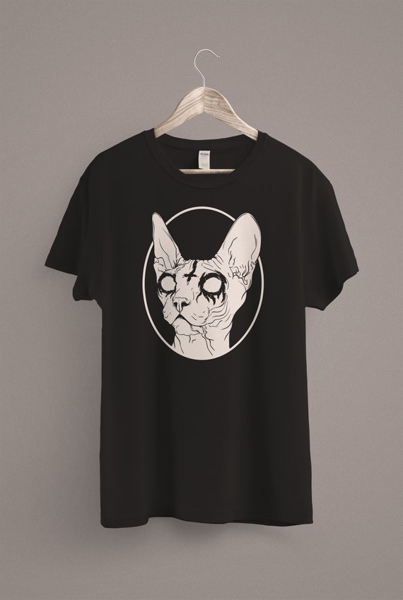 Black Metal Sphynx Cat Death Metal Goth T-Shirt Black Metal Sphynx Cat Death Metal Goth T-Shirt