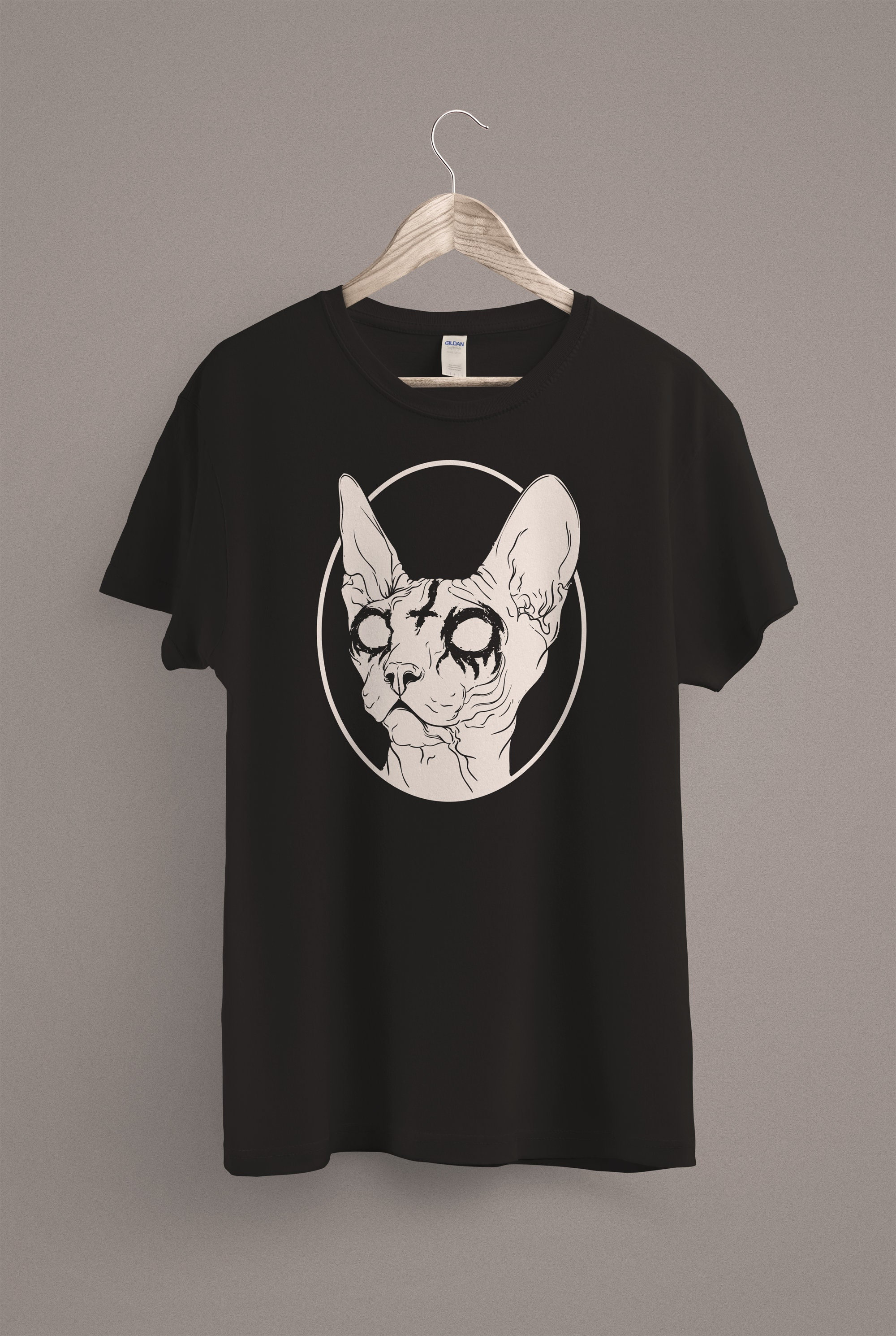Death Metal Sphynx Cat T shirt Satanic Clothing Black Metal Witchy