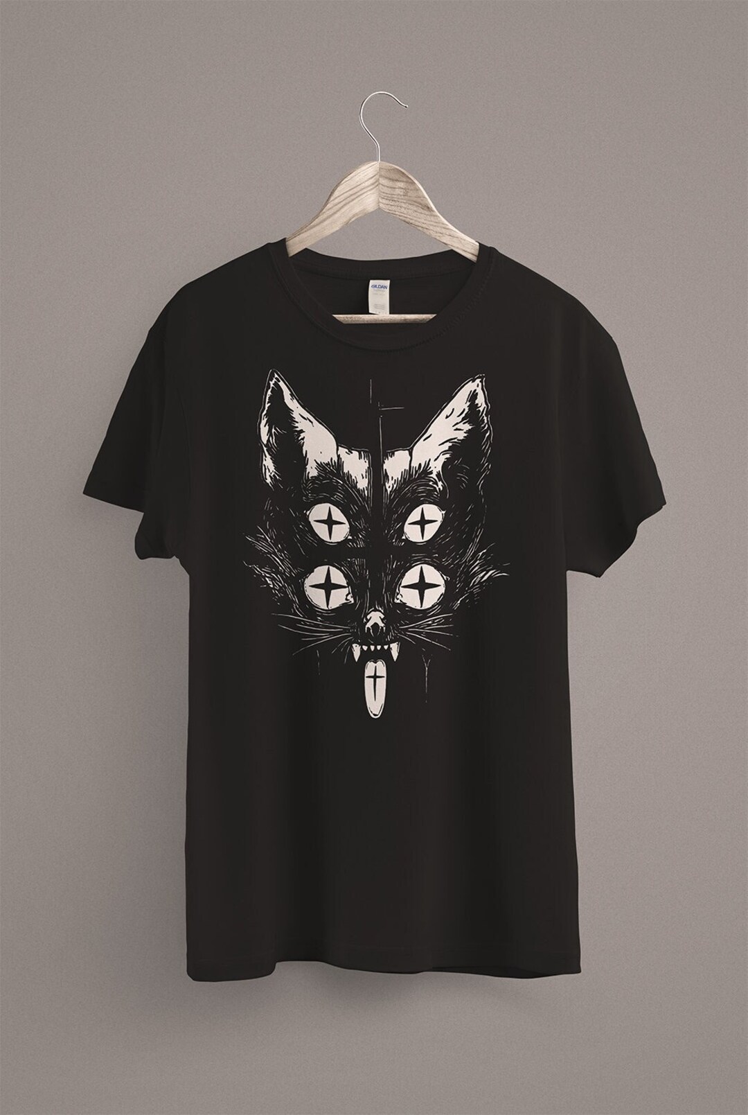 Weirdcore Cat T-shirt Trippy Shirt Gothic Alt Clothing Dark Aesthetic ...