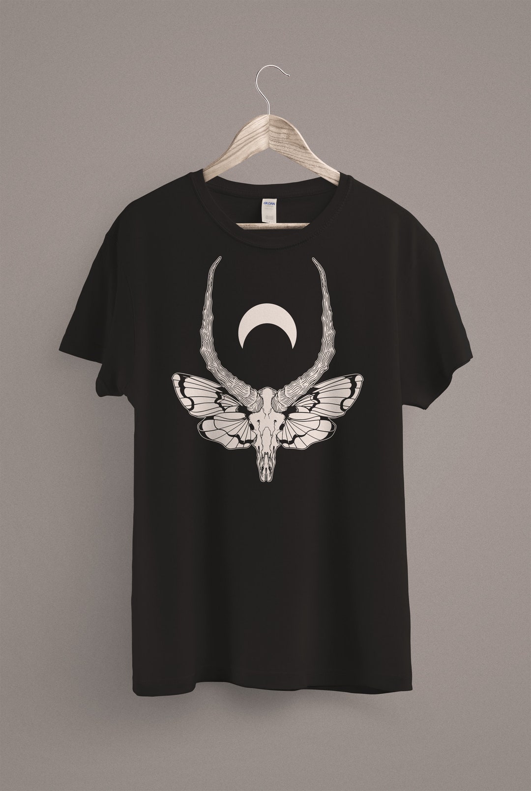 Skull Moth Shirt Gothic Clothing Pastel Grunge Pagan - Etsy