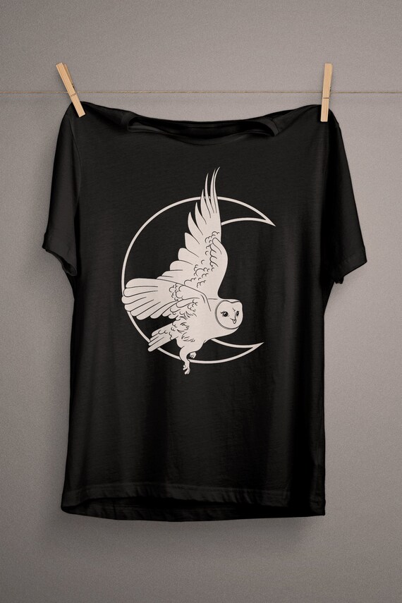 Moon Witch Barn Owl T Shirt Witch Clothing Dark Mori Etsy