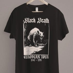 Black Death T-Shirt | Medieval Rat Shirt | Gothic Grunge Clothing | Horror Goth Aesthetic | History Shirt | Dark Academia