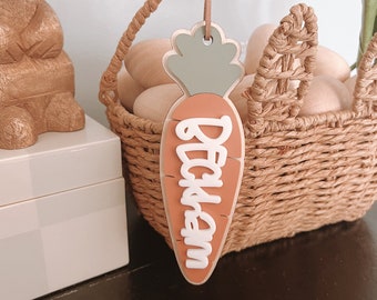Easter Basket Name Tag, Personalized, Carrot Name Tag, Kids Easter Basket, Personalized Easter Basket,