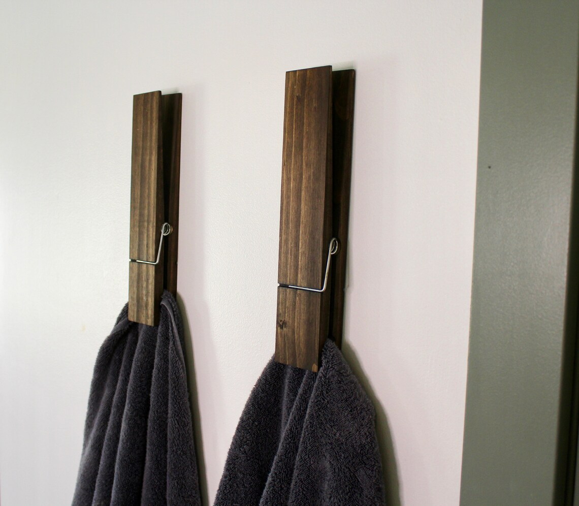 Giant Clothespin Towel Holder Farmhouse Bathroom Decor Etsy