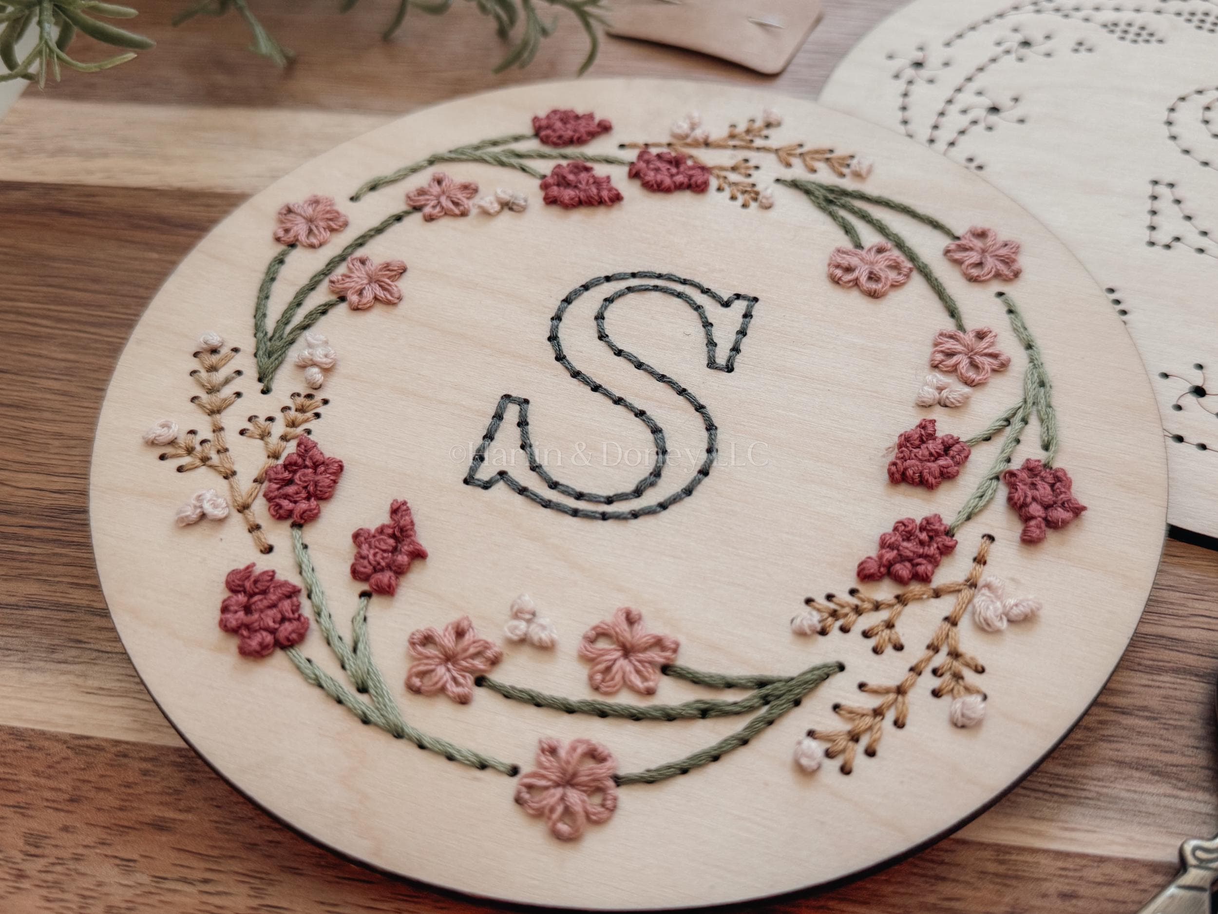 Embroidered Initial DIY Kit, DIY Embroidery Kit, Embroidery Gift, Gift ...