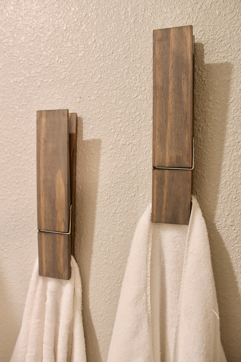 Giant Clothespin Towel Holder Farmhouse Bathroom Decor Etsy