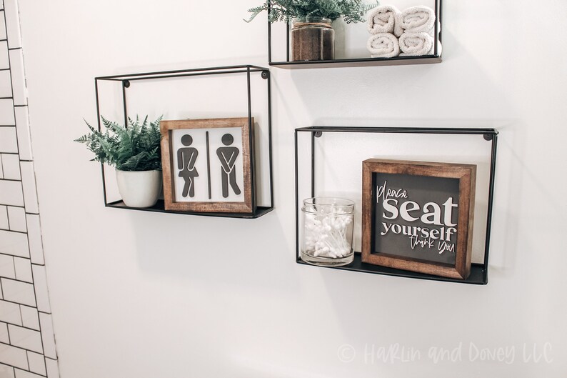 Shelf Decor Farmhouse Bathroom Bathroom Sign Please Seat Yourself Half Bathroom Sign Farmhouse Bathroom Decor Funny Bathroom Sign