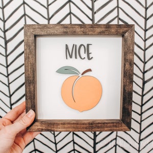 Nice Peach, Nice Butt, Bathroom Sign, Funny Bathroom Sign, Bathroom Decor, Mini Bathroom Sign, Modern Bathroom Sign, Bathroom Shelf Sign