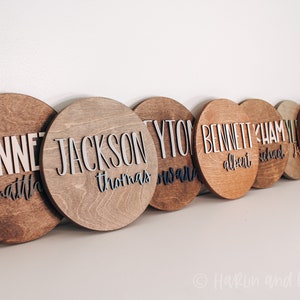 3D babynaambordje, naambordje kinderkamer, rond bord, decor kinderkamer, geboortekaartje, boho kinderkamer, bordje babynaam, geboortekaartje