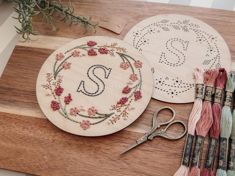 Embroidered Initial DIY Kit, DIY Embroidery Kit, Embroidery Gift, Gift ...