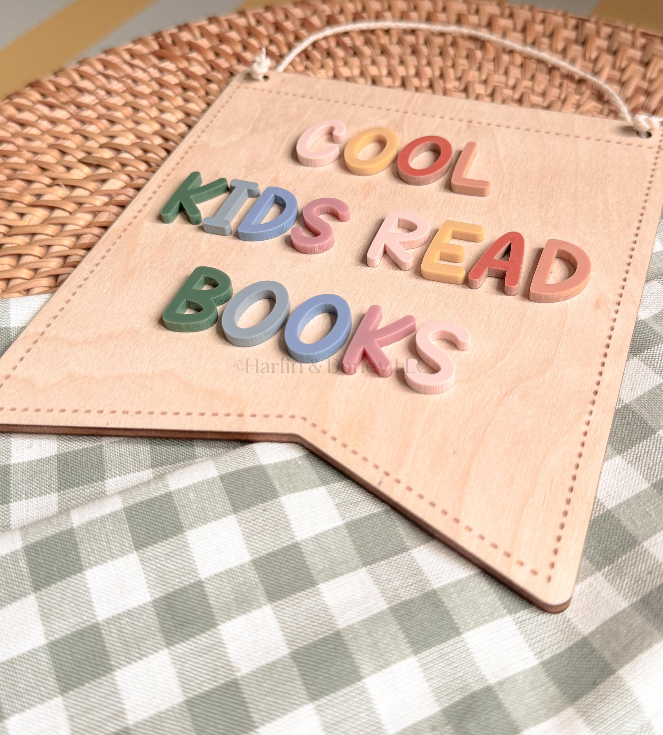Cool Kids Read Books Sign | Playroom Wall Decor | Reading Corner Decor ...