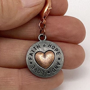 Recovery Jewelry, 12 Step Charm, Inspirational charm, Faith, Hope, Love, recovery, recovery charm, NA Charm, AA Charm, OA Charm