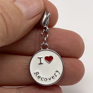 Recovery Jewelry, 12 Step Charm, Inspirational charm, I Heart Recovery, recovery, recovery charm, NA Charm, AA Charm, OA Charm