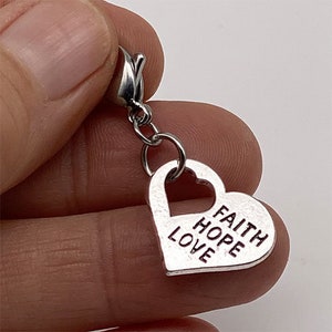 Recovery Jewelry, 12 Step Charm, Inspirational charm, Faith, Love, Hope, recovery, recovery charm, NA Charm, AA Charm, OA Charm