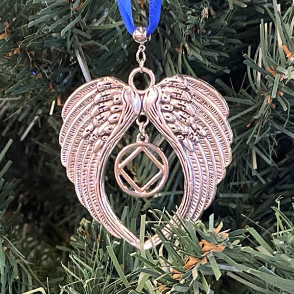 Adorno de alas de ángel de Narcóticos Anónimos: Regalo de recuperación