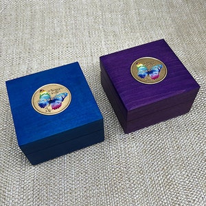 Butterfly Keepsake Box, Butterfly Medallion Box, 12 Step Coin Holder, Serenity Gift