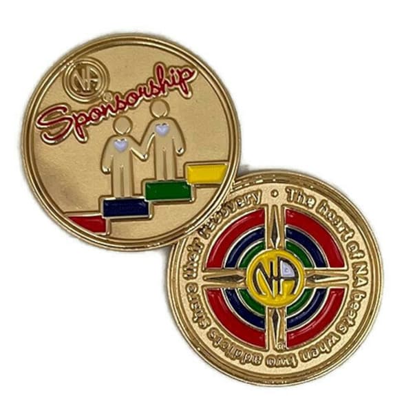 Narcotics Anonymous Sponsorship Medallion, NA Sponsorship Coin, NA Sponsorship, Narcotics Anonymous, Sponsorship, Sponsor, Sponsorship Gift