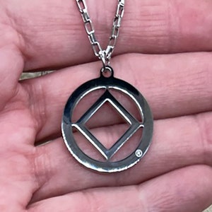 Narcotics Anonymous Stainless Steel Cutout Pendant, Recovery Pendant, 12 Step Jewelry, Narcotics Anonymous, NA Pendant, Sobriety