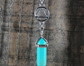 Collar con colgante de magnesita turquesa AA: un regalo para la sobriedad