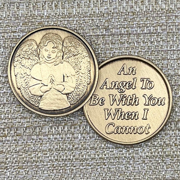 Angel Medallion, Angel Coin, Guardian Angel Medallion, Recovery Coin, Recovery Medallion, Serenity Gift, Support Gift