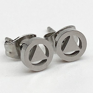Stainless Steel Stud Earrings, Alcoholics Anonymous stud earrings, Recovery Jewelry, AA Jewelry, 12 step earrings, Alcoholics Anonymous