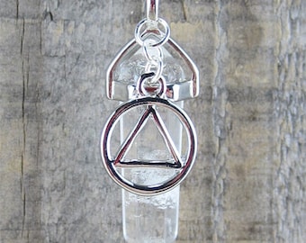 Collar con colgante de cristal de cuarzo AA: regalo de sobriedad