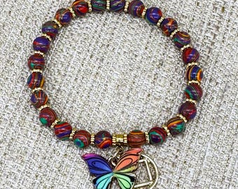 Narcotics Anonymous Bracelet, Narcotics Butterfly Bracelet NA Bracelet, NA Gift