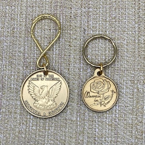 12 Step Bronze Medallion Key Tags, Recovery Keytags, Bronze Medallion, Narcotics Anonymous, Alcoholics Anonymous, Serenity Gift, Sobriety
