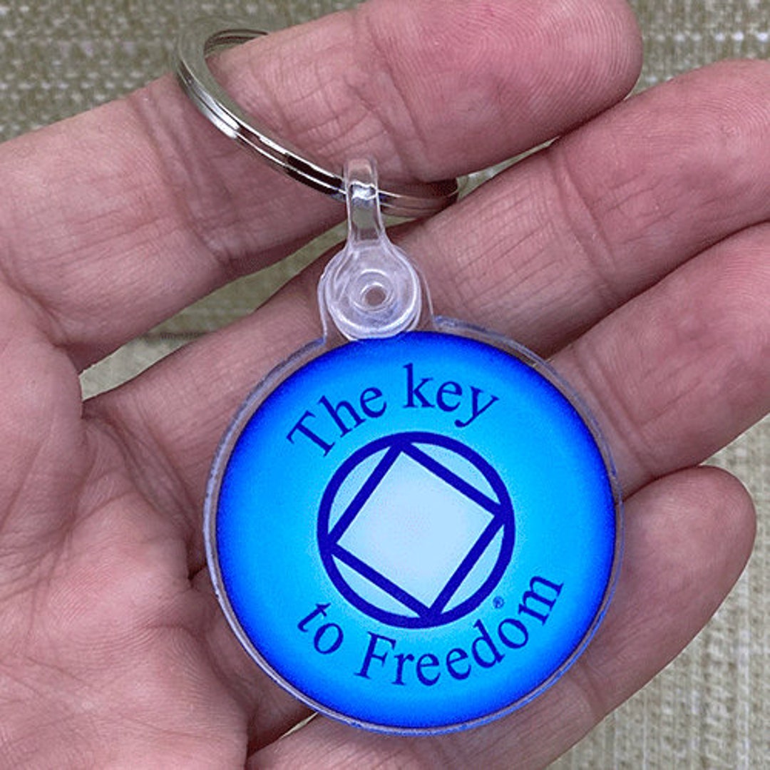 NA 'key to Freedom' Lucite Recovery Keychain - Etsy