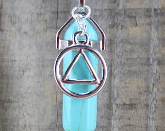 Collar con colgante de magnesita turquesa AA: un regalo para la sobriedad