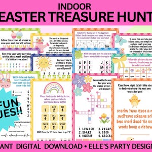 Indoor Easter Treasure Hunt for Teens and Tweens | Easter Scavenger Hunt | Easter Activity | Easter Puzzles | Easter Games | Printable