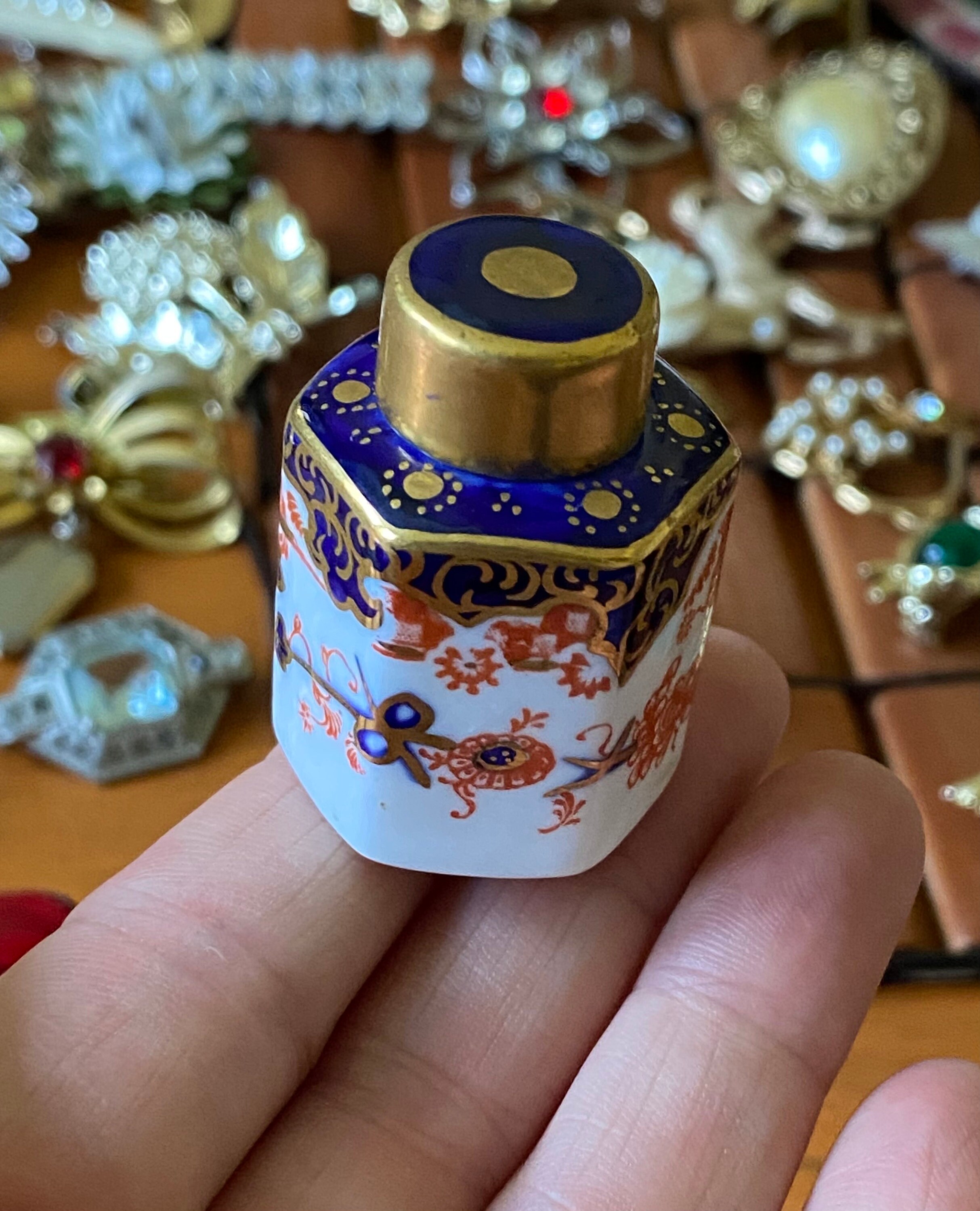 Amazing Vintage Royal Crown Derby Miniature Porcelain Jar