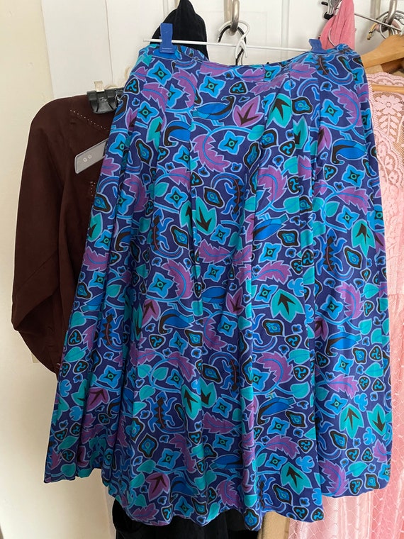 Vintage Purple Blue Skirt 1980s Segrets by Sigrid… - image 7