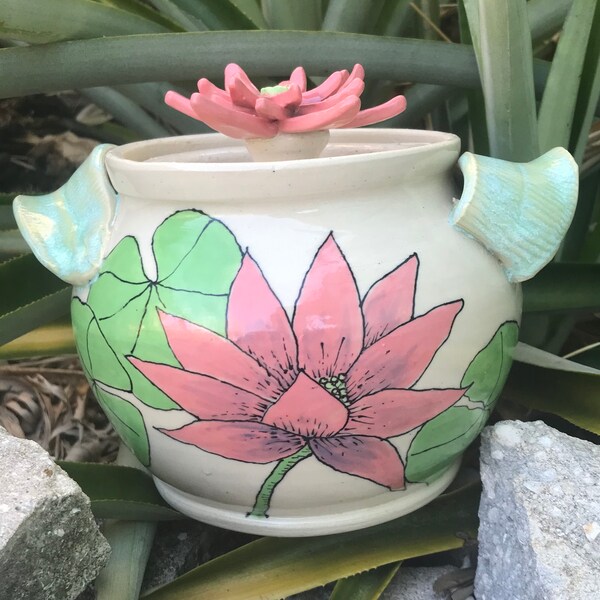 Lotus Flower Jar Etsy