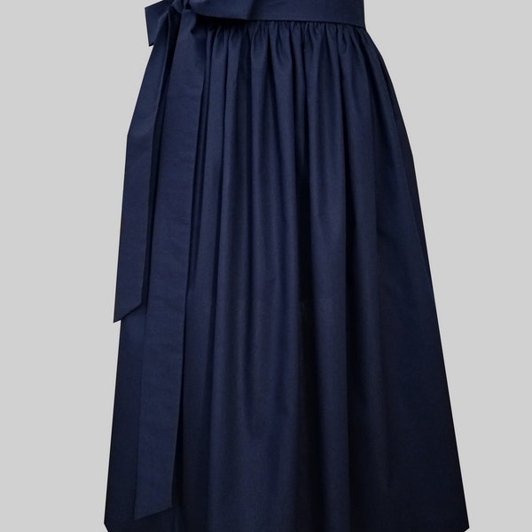 Feentracht Damen Dirndlschürze Baumwolle tolle Farbe NAVY/Marineblau in allen Größen und Längen