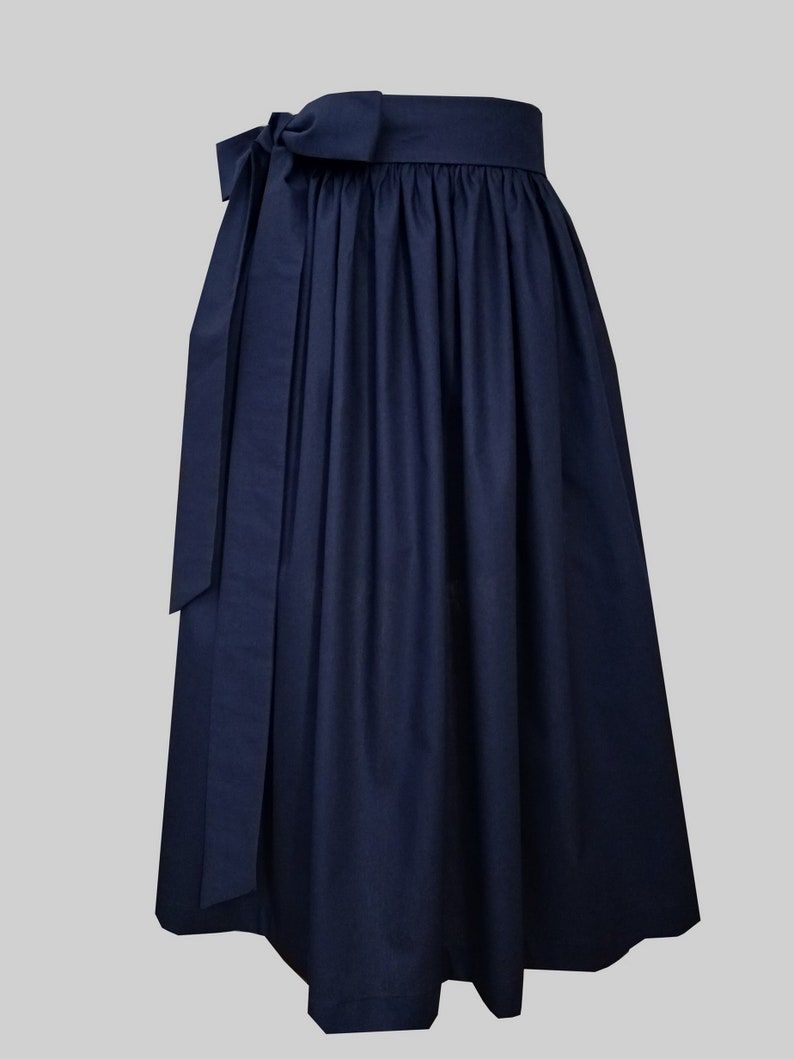 Feentracht ladies dirndl apron cotton NAVY/navy blue in all sizes and lengths image 1