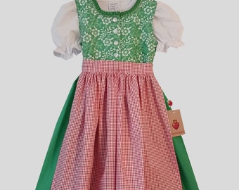 Feentracht - Mädchen Dirndl Kinderdirndl "Resi" Gr. 98/104 (3-4 Jahre) grün