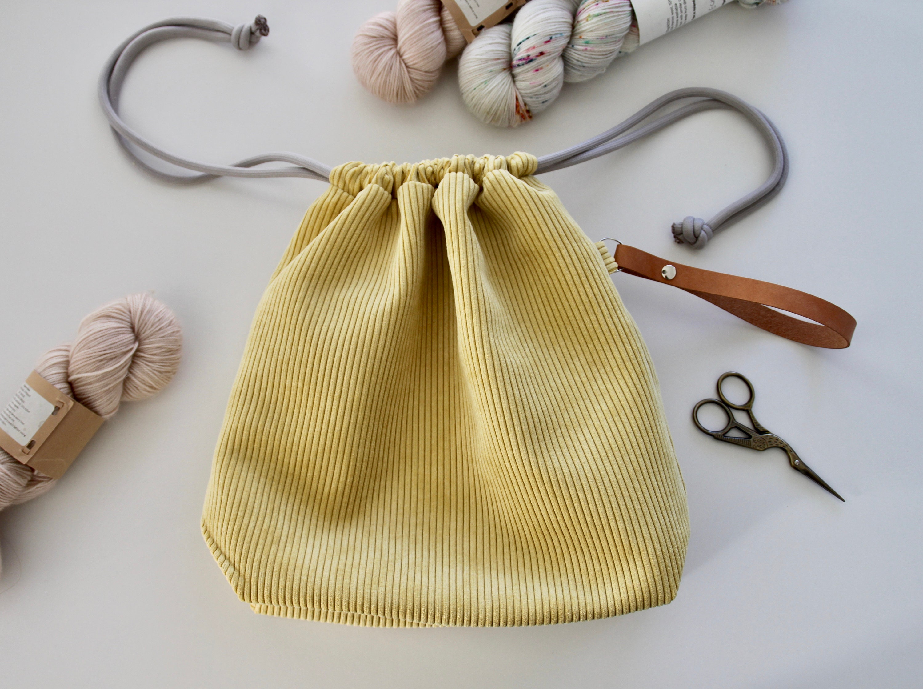 Knitting Project Bag Drawstring Knitting Bag Project Bag for Etsy Norway
