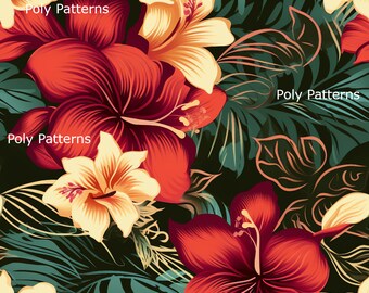 Beautiful Hibiscus and Plumeria  Flowers Pattern