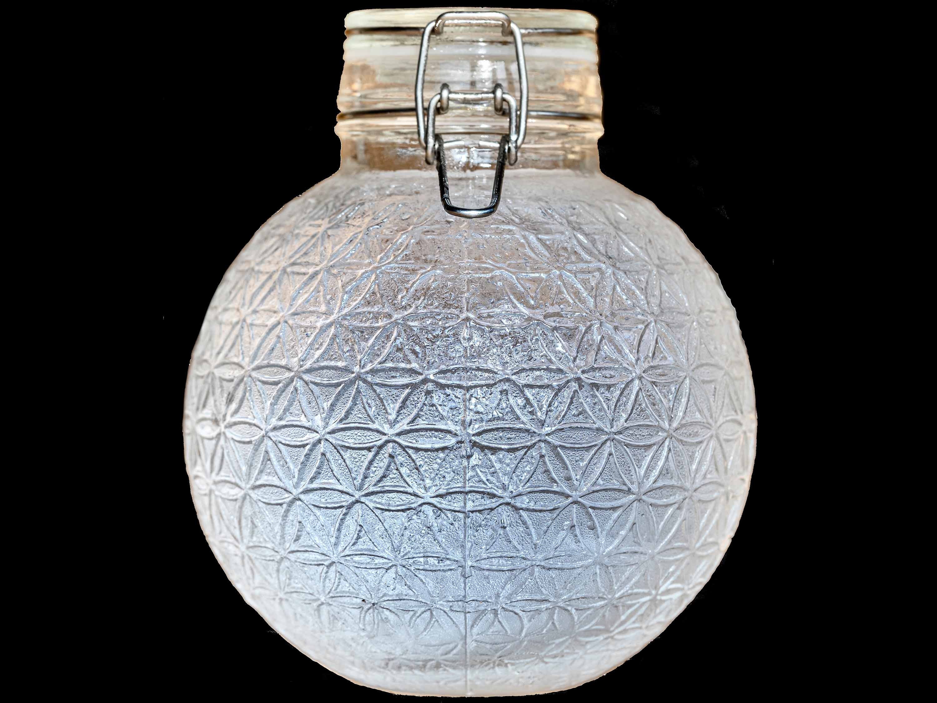 1 Gallon Jug Flower Of Life Etched Glass Sacred Geometry Enhance 