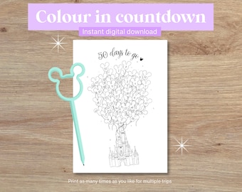 50 day Castle countdown colour in sheet (digital download)